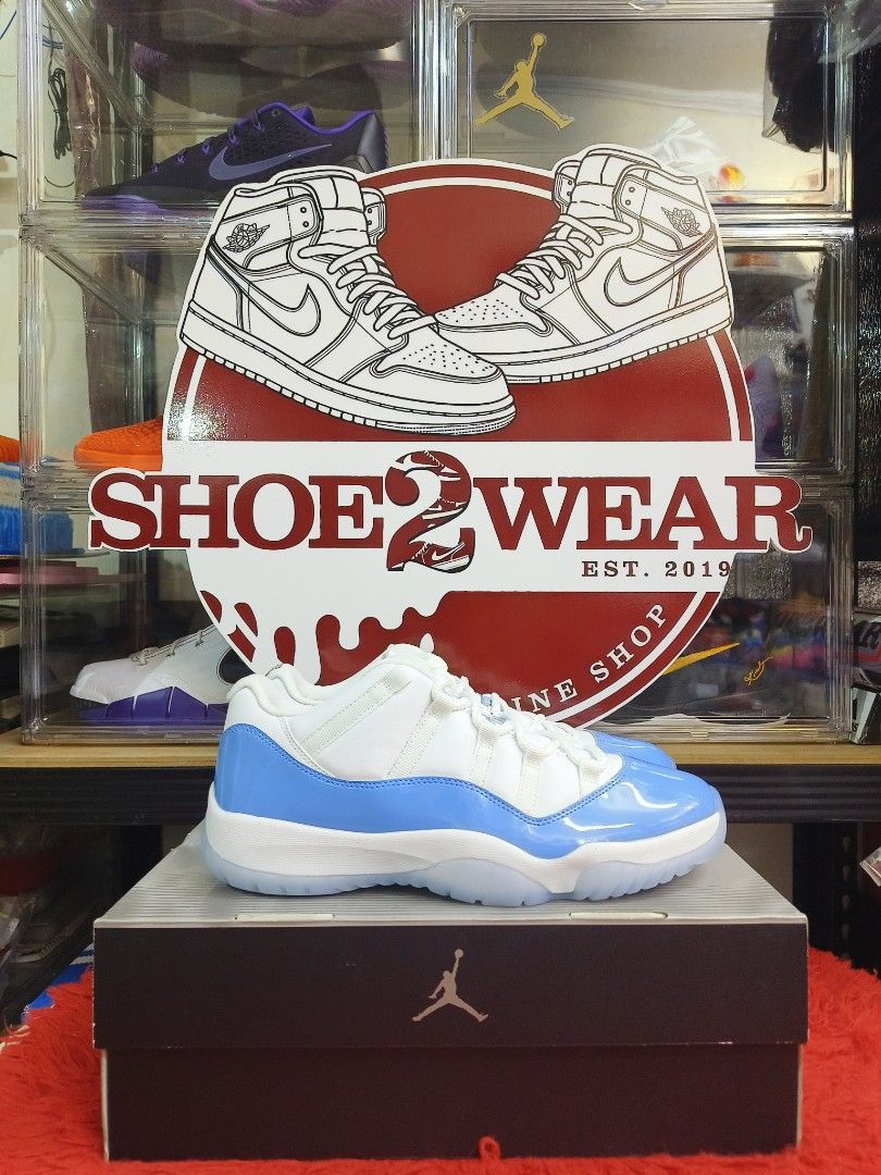 Air Jordan 11 Retro UNC (Category: Sneakers) located in Marikina City. Submitted by shoe2wear01 (Listing ID 1462434715, Image 3). Description: - Classic Air Jordan 11s - Iconic UNC colorway (White & Baby Blue) - Comes with original box .
