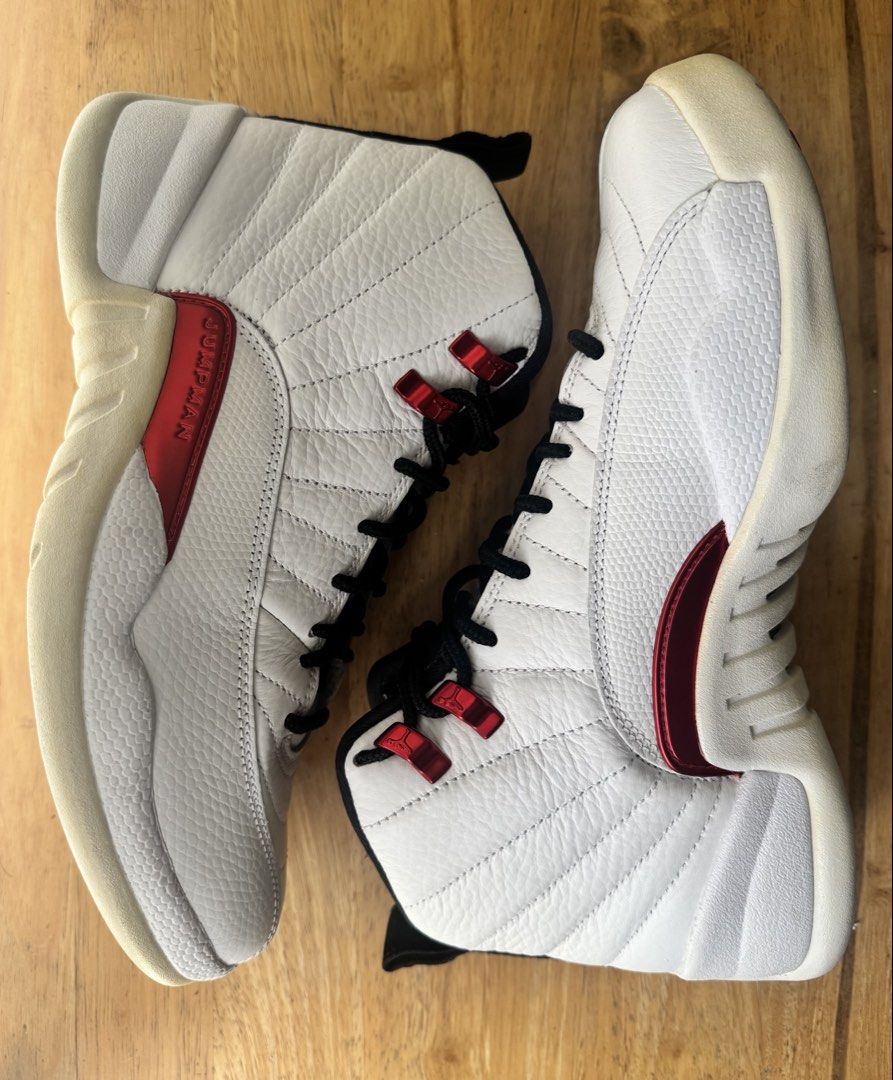 Air Jordan Jordan 12 Retro “Twist” (Category: Sneakers) located in Quezon City. Submitted by leone.trading (Listing ID 1462294046, Image 3). Description: Air Jordan 12 Retro “Twist” Size: US 7.5 M / US 9 W No box Original white lace included Additional Details: Pristine upper, discoloration on outer sole gives it that nice retro look, Jordan 12 for me has the best silhouette among the Jordan line. For serious Jordan collectors who wear their pair