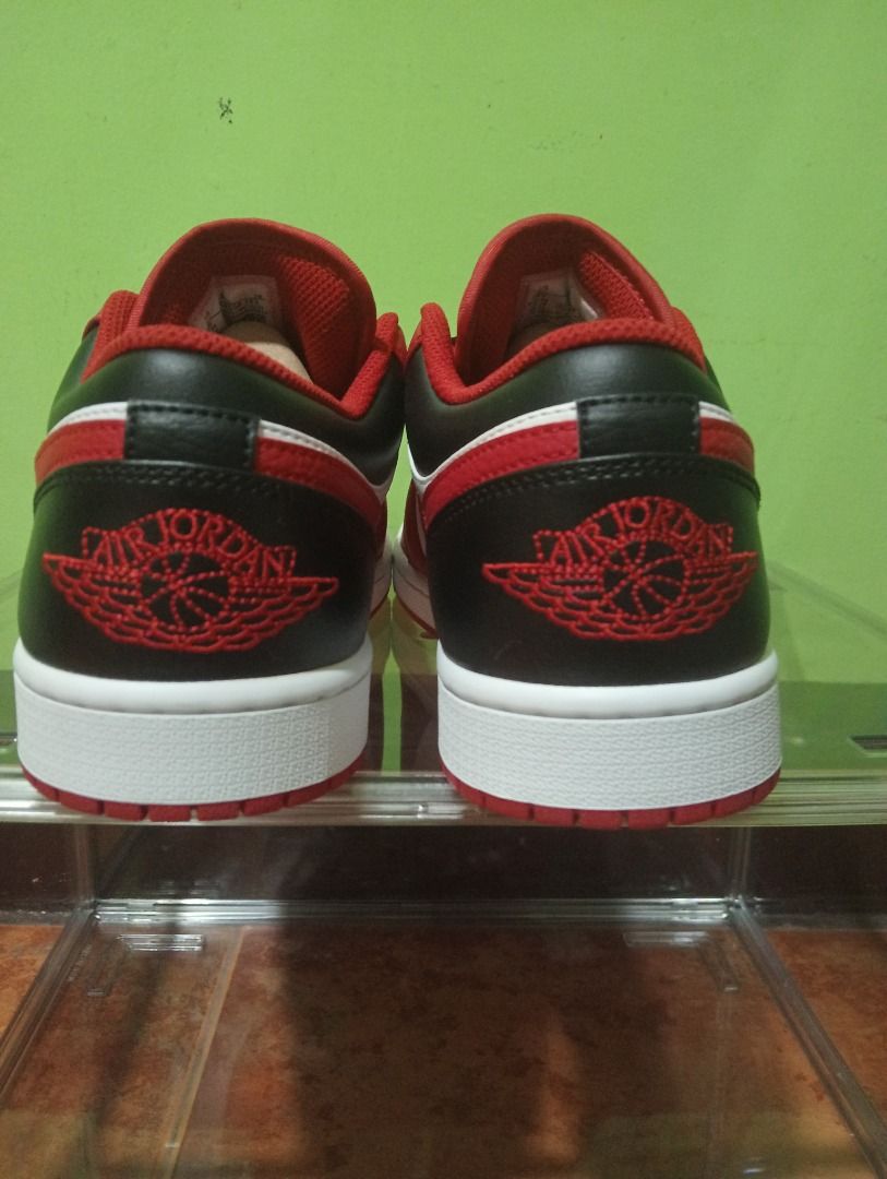 Air Jordan 1 Low Red White Black (Category: Sneakers) located in Caloocan City. Submitted by yazzielux (Listing ID 1462432968, Image 3). Description: - Classic Air Jordan 1 Low - Red, white, and black colorway - Iconic silhouette - Ideal for everyday wear - Great for sneaker collectors - Must-have for enthusiasts.