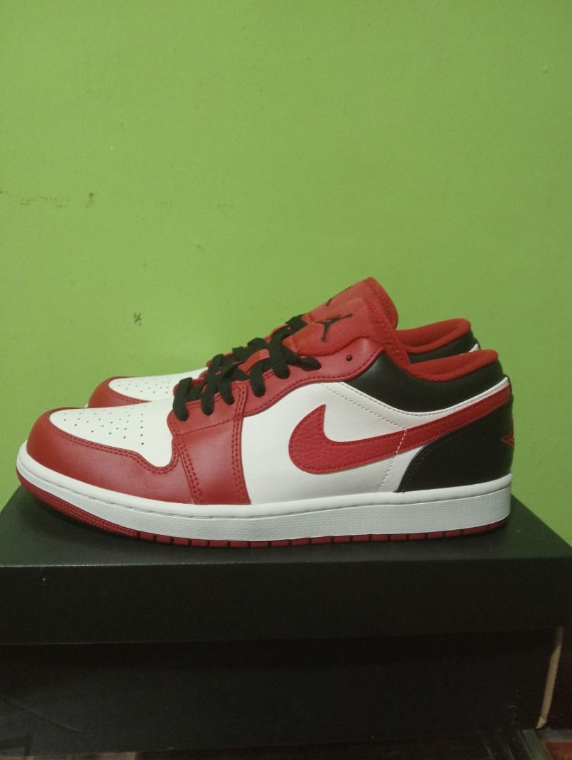 Air Jordan 1 Low Red White Black (Category: Sneakers) located in Caloocan City. Submitted by yazzielux (Listing ID 1462432968, Image 2). Description: - Classic Air Jordan 1 Low - Red, white, and black colorway - Iconic silhouette - Ideal for everyday wear - Great for sneaker collectors - Must-have for enthusiasts.