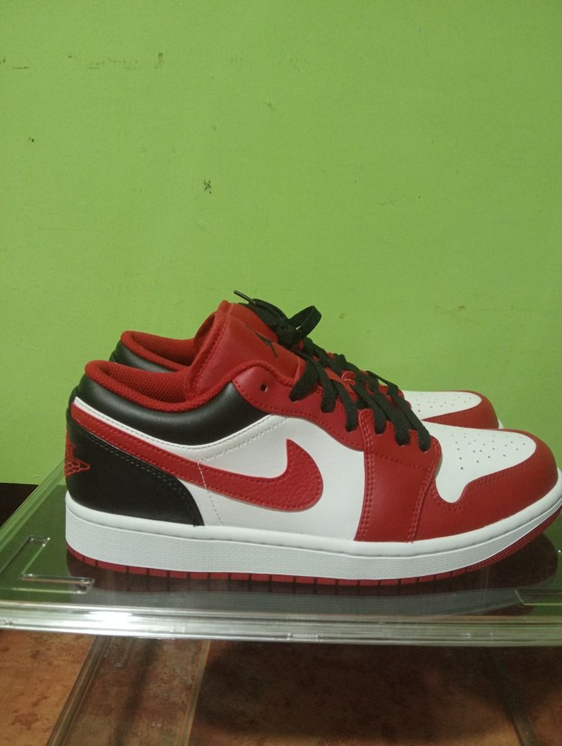 Air Jordan 1 Low Red White Black (Category: Sneakers) located in Caloocan City. Submitted by yazzielux (Listing ID 1462432968, Image 1). Description: - Classic Air Jordan 1 Low - Red, white, and black colorway - Iconic silhouette - Ideal for everyday wear - Great for sneaker collectors - Must-have for enthusiasts.