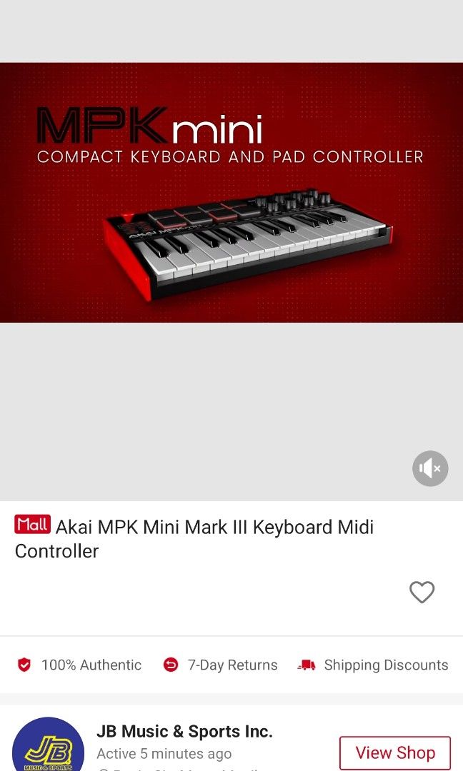 Akai Mini - All black (Category: Musical Instruments) located in Marikina City. Submitted by marlonred51699 (Listing ID 1462300301, Image 2). Description: FOR SALE: AKAI MPK Mini 3 – Black Version 🎹 Condition: Like Brand New • Just taken out of the box for checking • Never used • Reboxed after opening Key Specs: • 25 mini velocity-sensitive keys • 8 backlit MPC-style pads • 8 assignable knobs • 4-way joystick for pitch/modulation • Built-in arpe