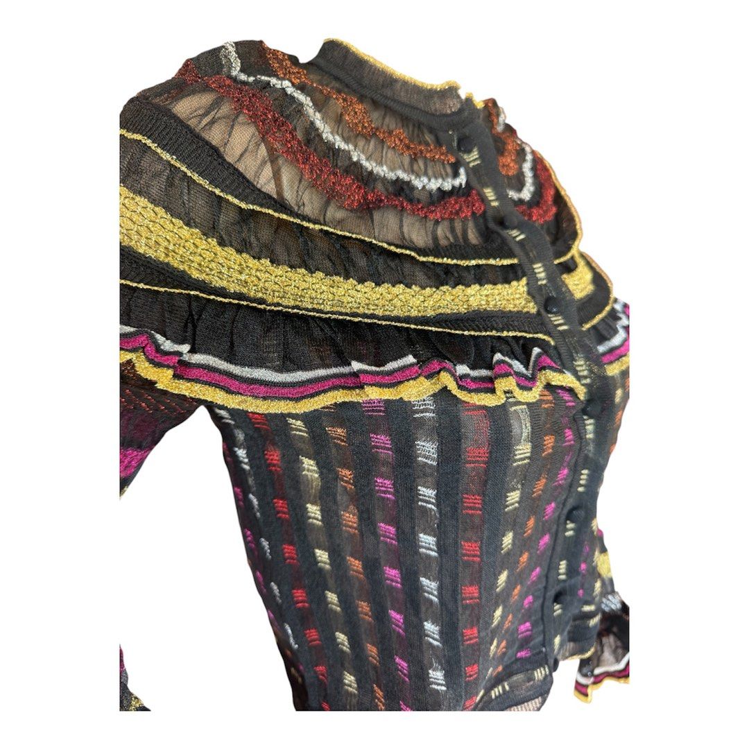 Alexander McQueen Black rainbow Cardigan (Category: Coats, Jackets and Outerwear) located in Lingayen. Submitted by lux_thrift (Listing ID 1462270816, Image 3). Description: SALE!!!! location pangasinan rare to find here on ph best fit XS care-tag missing last photo not mine, for reference only,CTTO.