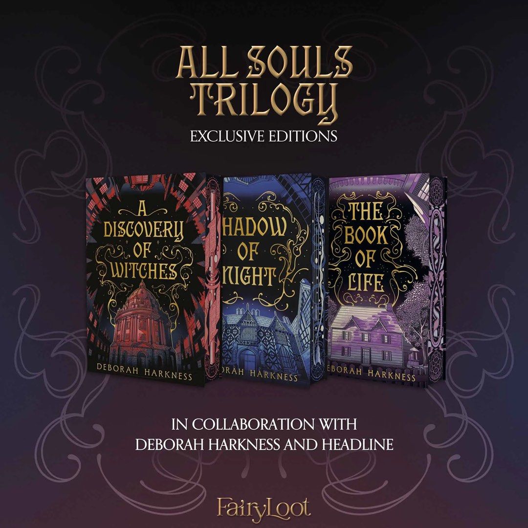 All Souls Trilogy (Fairyloot) **PRE-ORDER** (Category: Storybooks) located in Caloocan City. Submitted by kyyyy15 (Listing ID 1462344281, Image 1). Description: All Souls Trilogy by Deborah Harkness.