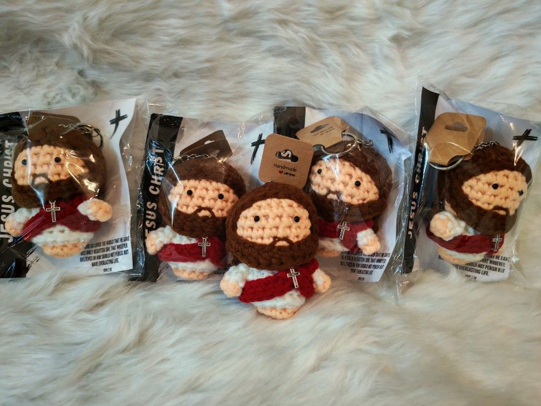 Amigurumi Crochet Jesus (Category: Handmade Craft) located in Bulacan. Submitted by mimisfinds (Listing ID 1462371844, Image 2). Description: Amigurumi Crochet Jesus. Faithful Bag charm..
