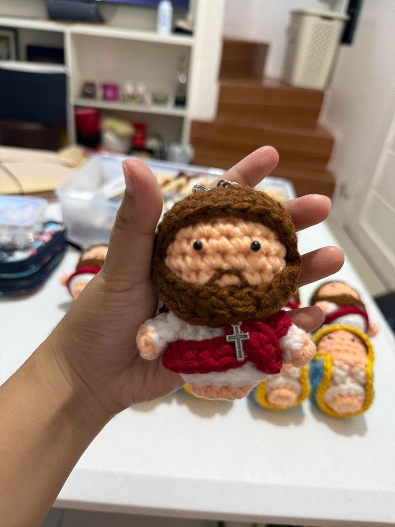 Amigurumi Crochet Jesus (Category: Handmade Craft) located in Bulacan. Submitted by mimisfinds (Listing ID 1462371844, Image 3). Description: Amigurumi Crochet Jesus. Faithful Bag charm..
