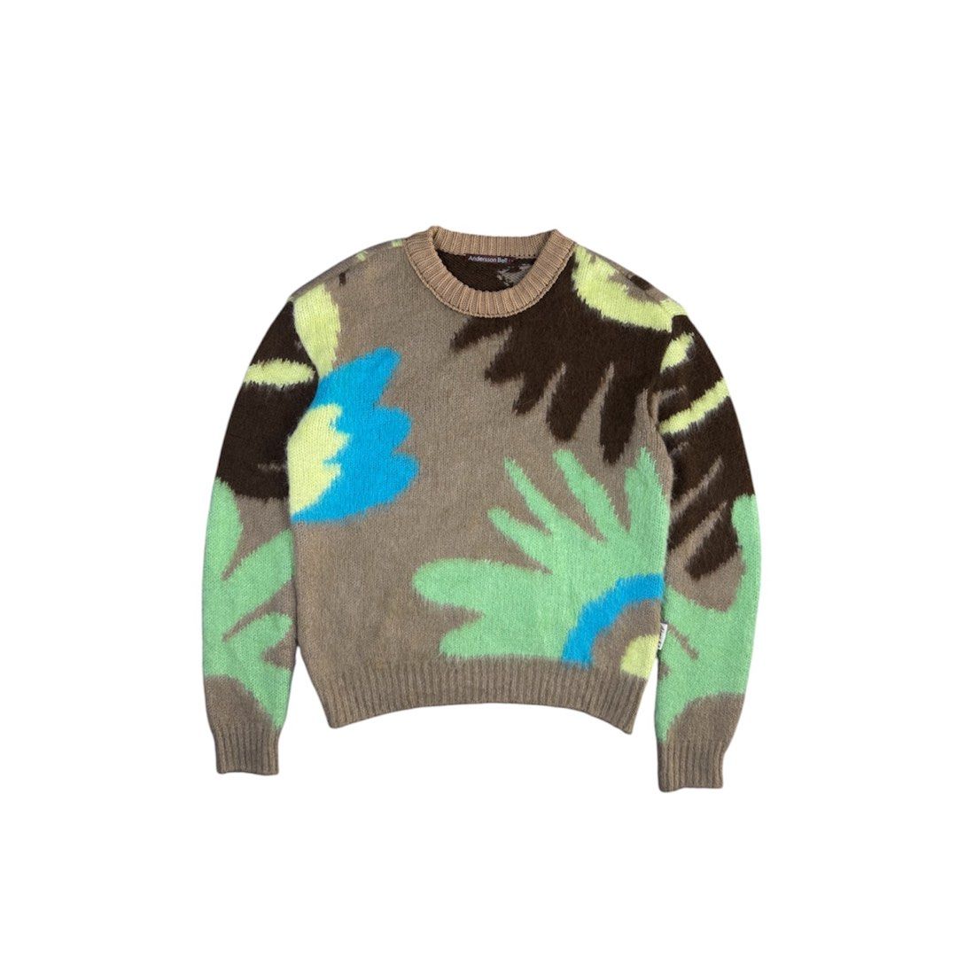 Andersson Bell Abstract Print Knit Sweater Size M (Category: Activewear) located in Zamboanga. Submitted by nurhosinna77344 (Listing ID 1462321686, Image 1). Description: - Andersson Bell knit sweater - Abstract print with brown, green, and blue tones - Crewneck style - Ribbed cuffs and hem - Made in Korea - Size M.