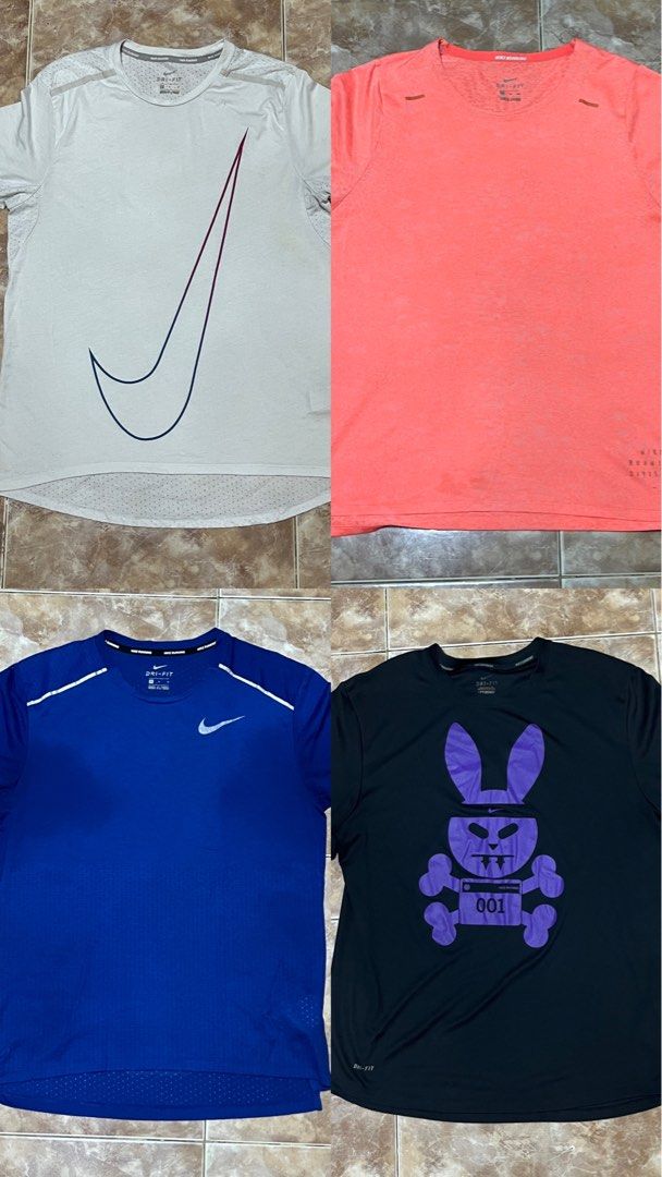 Assorted Nike Running Shirts (Category: Activewear) located in Iligan City. Submitted by curatedthrift.26 (Listing ID 1462424057, Image 1). Description: Assorted Nike Running Shirts authentic please refer to the pictures for their sizes - nike running shirt blue sold already negotiable.