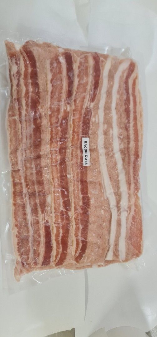 Assorted Vacuum-Sealed Bacon: Honey-Cured, Breakfast, Smoked, Cuts (Category: Chilled & Frozen Food) located in Quezon City. Submitted by marulim12 (Listing ID 1462285700, Image 3). Description: - Assorted vacuum-sealed bacon varieties available: Honey-Cured, Breakfast, Smoked, and Bacon Cuts . - thick cut bacons 100% meat quality! - all packing 500grams per pack - Perfect for cooking, ideal for breakfast or any meal. - Fresh from smoked house an