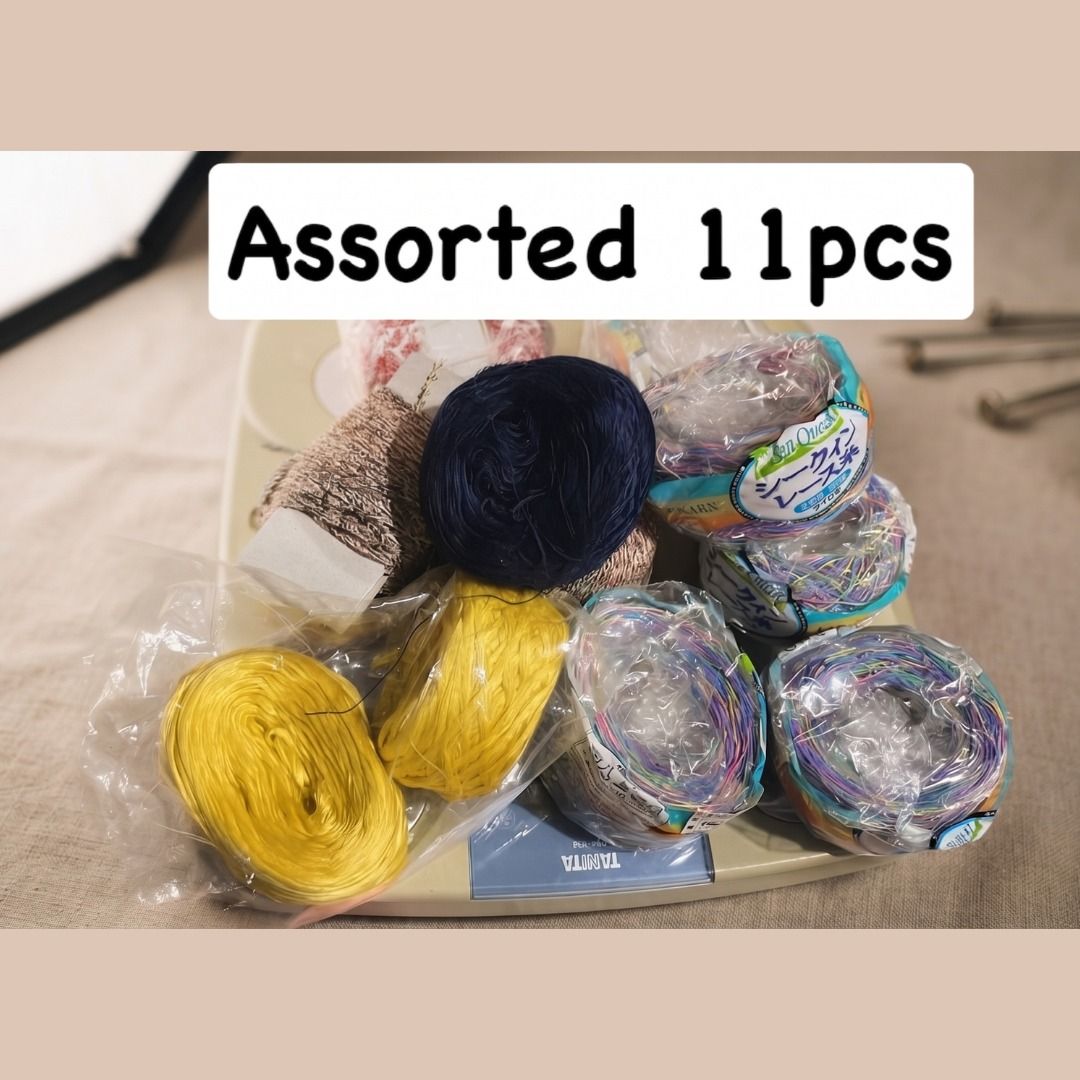 Assorted Yarn Bundles - Wool & More (Category: Craft Supplies & Tools) located in Quezon City. Submitted by eilgaraje (Listing ID 1462431169, Image 1). Description: - Assorted other yarns in various colors and materials also included. - Ideal for knitting and crochet projects. - Some yarns are still packaged, others are loose. 450 per bundle.