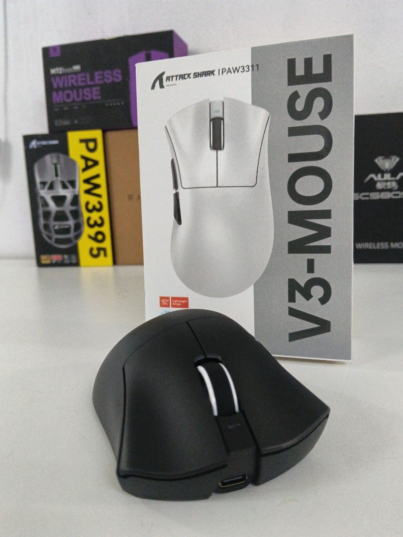 Attack Shark PAW3311 V3 Lightweight Wireless Gaming Mouse (Category: Mouse & Mousepads) located in Caloocan City. Submitted by coolgem_3f10a0 (Listing ID 1462402711, Image 3). Description: - Attack Shark V3 Lightweight Wireless Gaming Mouse - High-performance PAW3311 sensor - 1K polling rate for smooth gameplay - Includes extra stickers and charging cable - Ideal for serious gamers.