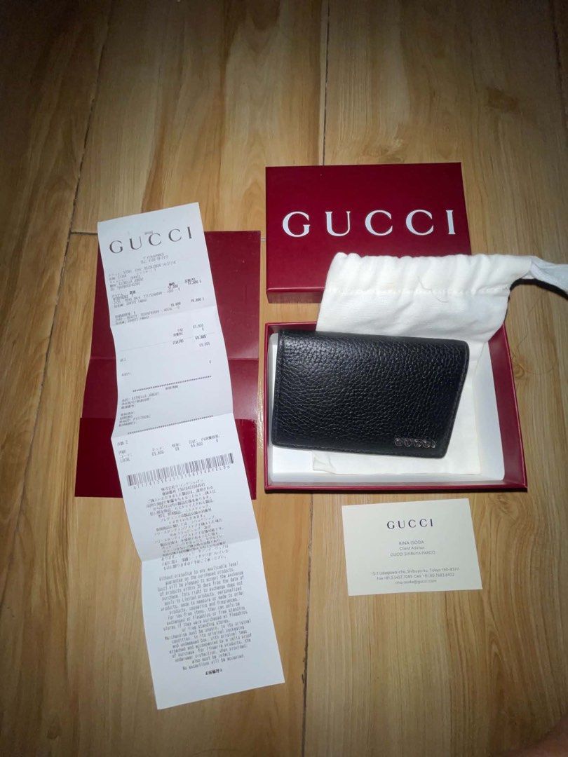 Authentic Gucci Card Case Wallet (Category: Luxury Bags & Wallets) located in Manila. Submitted by aea25 (Listing ID 1462291019, Image 3). Description: Condition / Inclusions: Comes complete with original box, dustbag, and receipt. Origin: Purchased in Japan. Price: Selling for only ₱13,000 (Original retail approx. ¥51,000). Send me a PM or DM if you're interested!.