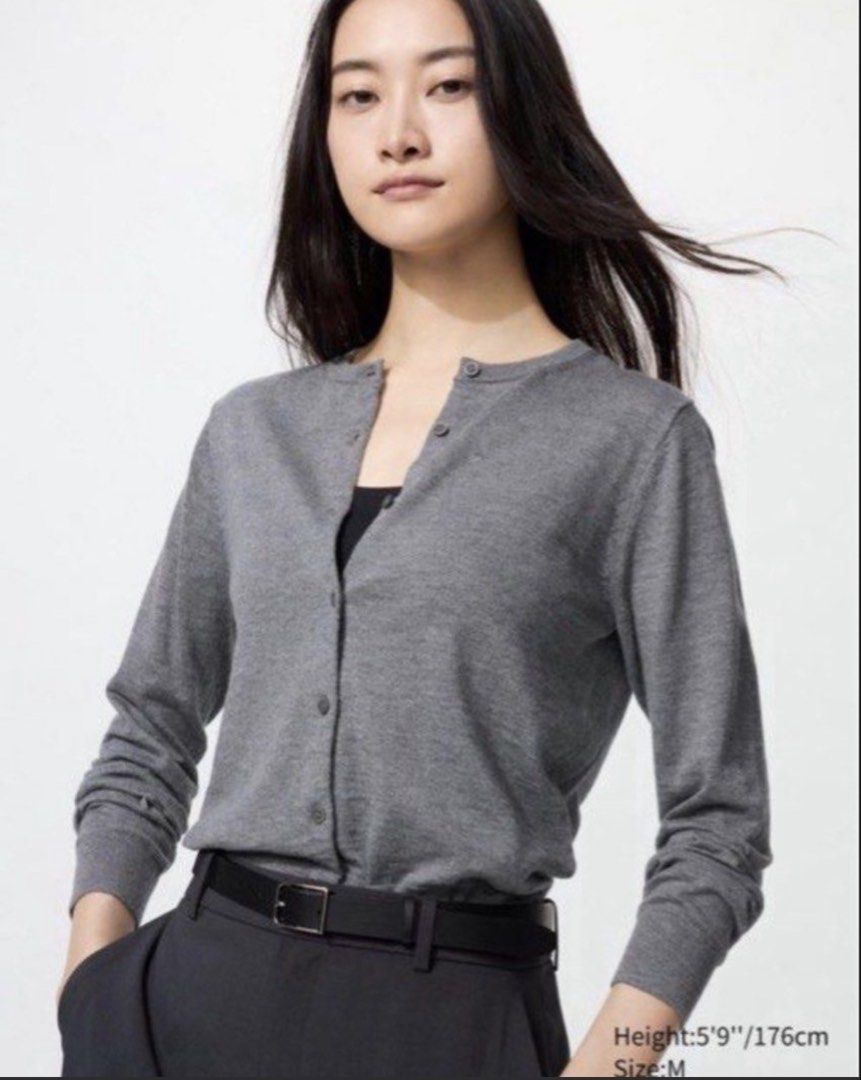 Authentic Uniqlo Grey Crew Neck Button Up Cardigan (Category: Coats, Jackets and Outerwear) located in Sariaya. Submitted by ja0111 (Listing ID 1462352718, Image 1). Description: - Uniqlo Grey Crew Neck Cardigan - Never been used Gray cardigan size small - Bought at uniqlo store mismo Not my style pala.