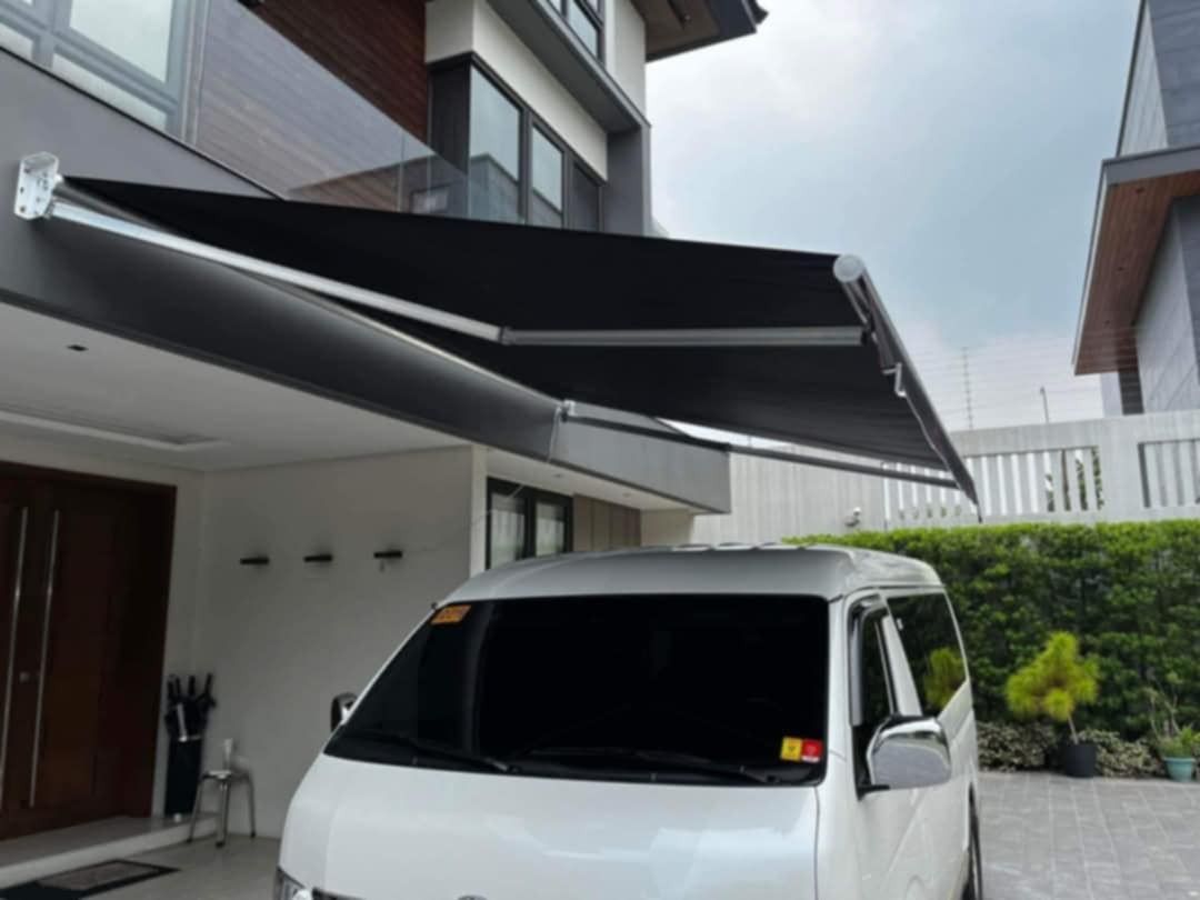 Awning Canopy by The ShadyBear Interiors (Category: Curtains & Blinds) located in Quezon City. Submitted by polarbear26 (Listing ID 1462422485, Image 2). Description: Transform your outdoors into a stylish retreat with our expertly crafted retractable awnings. ✨ Seamless blend of form and function for any exterior 🌍 Inspired by European aesthetics, made with premium-grade materials 🖤 Sleek tones and tailored sizes to match your space 🛡️ Comes 