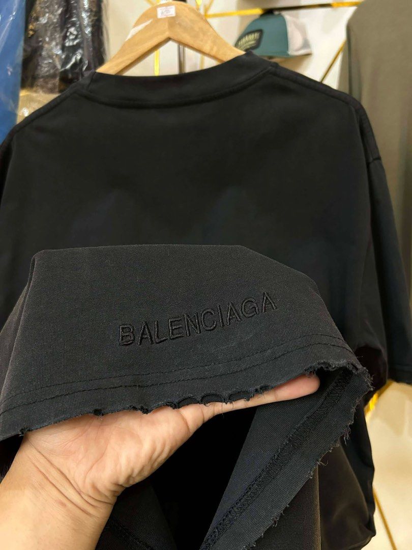 Balenciaga Rammstein Graphic Tee (Category: Luxury Apparel) located in Manila. Submitted by cachegoodsuncovers (Listing ID 1462332862, Image 3). Description: 🚨Balenciaga Rammstein Graphic Tee🚨 ✅️SIZE: S on tag ✅Oversized fittings ✅️DIMES - L-31 W-22 ✅️CONDITION - Exellent ✅️COLOR RATE - 9.9/10 ✅️Heavy cloth ✅️Distressed/sleeve&hem ✅️Embroidered logo at back ✅️ISSUE - ❌️ .