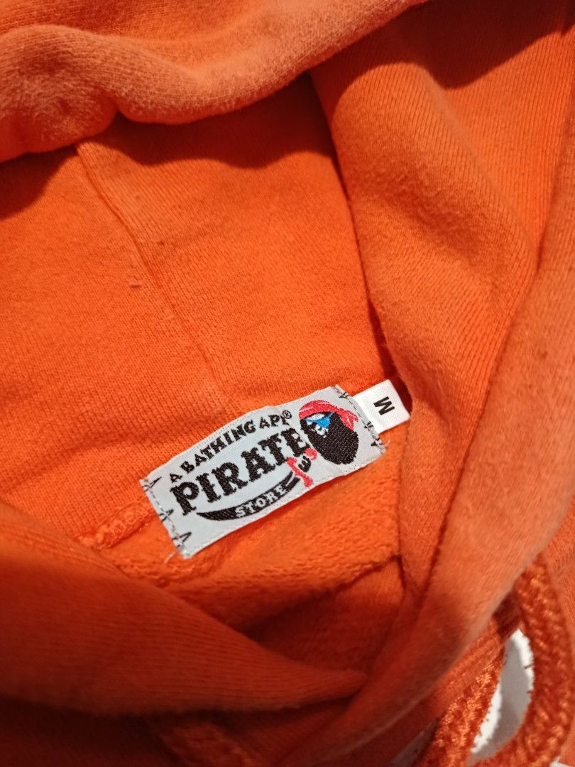 BAPE Pirate Store Exclusive Captain Ape Crossbone (2017) (Category: Coats, Jackets and Outerwear) located in Manila. Submitted by luxstreetbrand (Listing ID 1462302281, Image 3). Description: width 20 length 25 issue - minor cracks/ minor dirt/ 1 pen hole sa side pocket colorrate 8.4/10 condition 8.5/10 DM.
