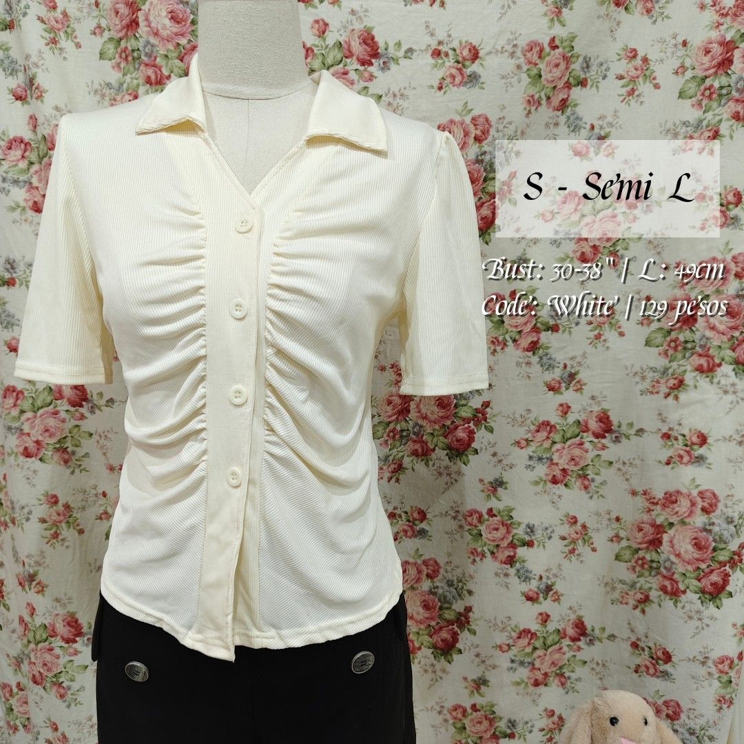 Beige Korean Top (Category: Blouses) located in Cabanatuan. Submitted by curated_cozy (Listing ID 1462361396, Image 1). Description: Thrifted! Size: S-Semi L Bust: 30-38" Length: 49cm -Lightly Washed -Payment thru Gcash, Gotyme, MariBank -Shipping via J&T -Buyer shoulders Shipping Fee ‼️No Rush Order‼️ [SKU: KNT4-B1 ].