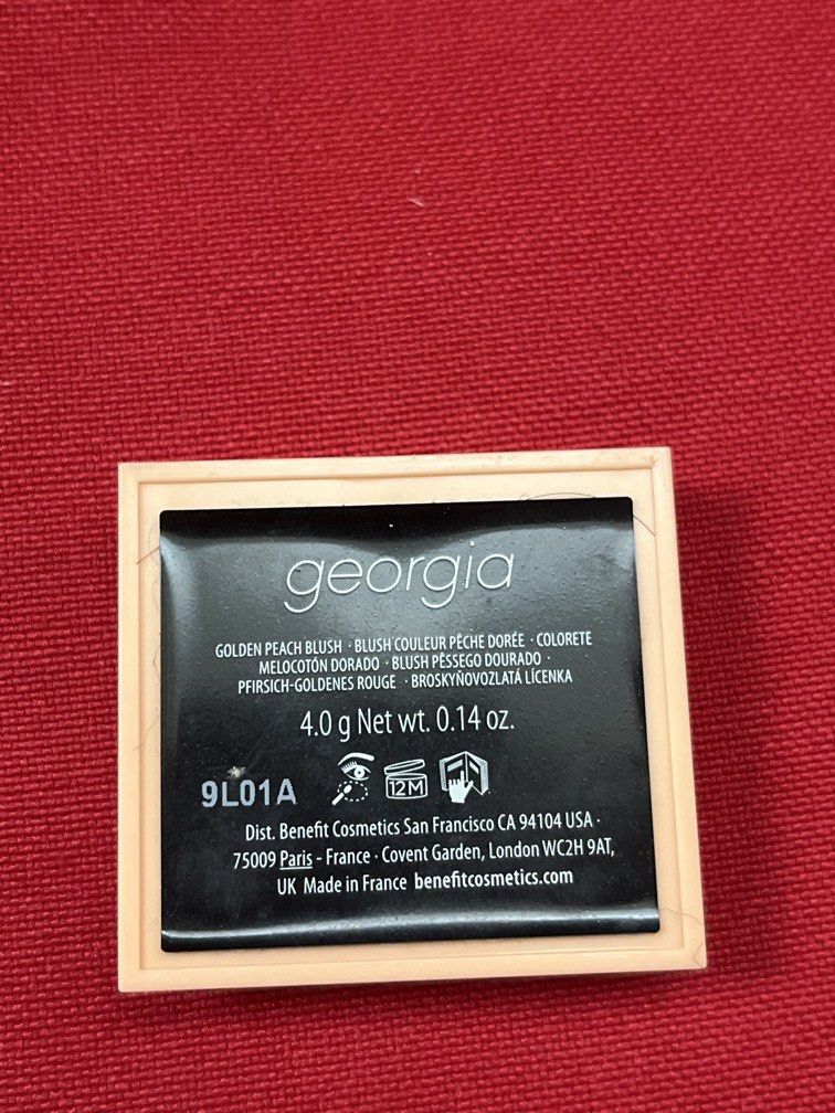 BENEFIT GIORGIA BLUSH (Category: Makeup) located in Manila. Submitted by luxeclassyshop (Listing ID 1462264340, Image 2). Description: BENEFIT GIORGIA BLUSH Golden peach blush Mini No box part of the set 4g Original .