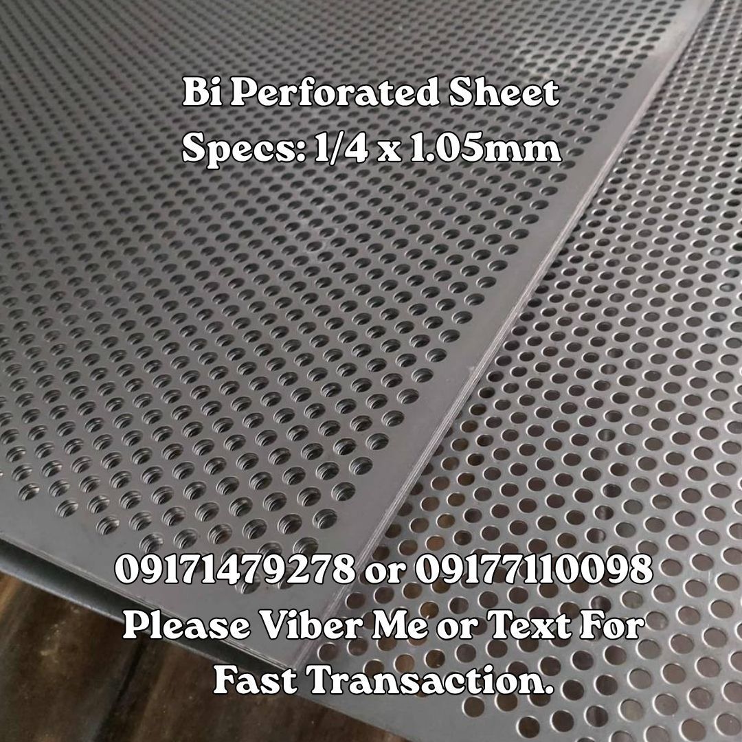 Bi Perforated Sheet Specs: 1/4 x 1.05mm (Category: Home Improvement Tools & Accessories) located in Manila. Submitted by 09171479278_elsie. (Listing ID 1462302278, Image 1). Description: Bi Perforated Sheet Specs: 1/4 x 1.05mm .