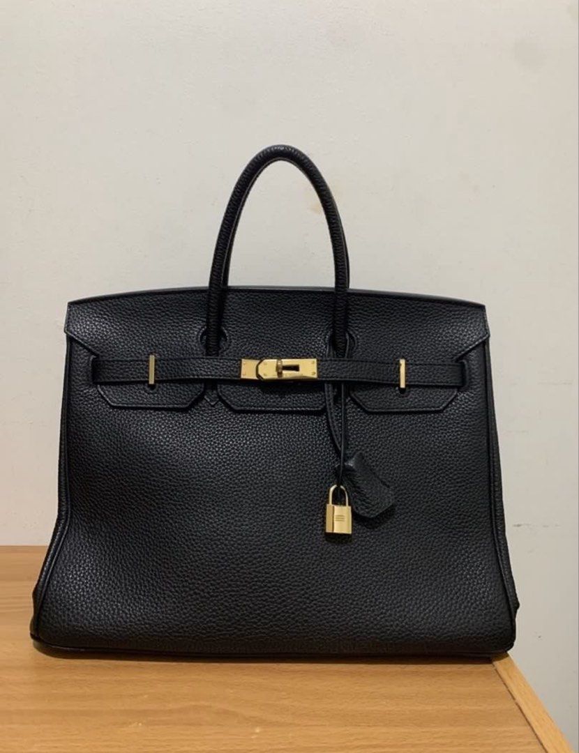 Black Birkin 35 Bag Gold Hardware (Category: Luxury Bags & Wallets) located in Mandaluyong City. Submitted by closetbysteph (Listing ID 1462318510, Image 1). Description: Rfs: Too big for me, I prefer a smaller version Pm for Inquiries ✨ Price is just a display Bought the bag here in the app as well:) •Transparency: Please check the photos/videos carefully and manage expectations regarding the condition before purchasing • Overall: Still a nice-l