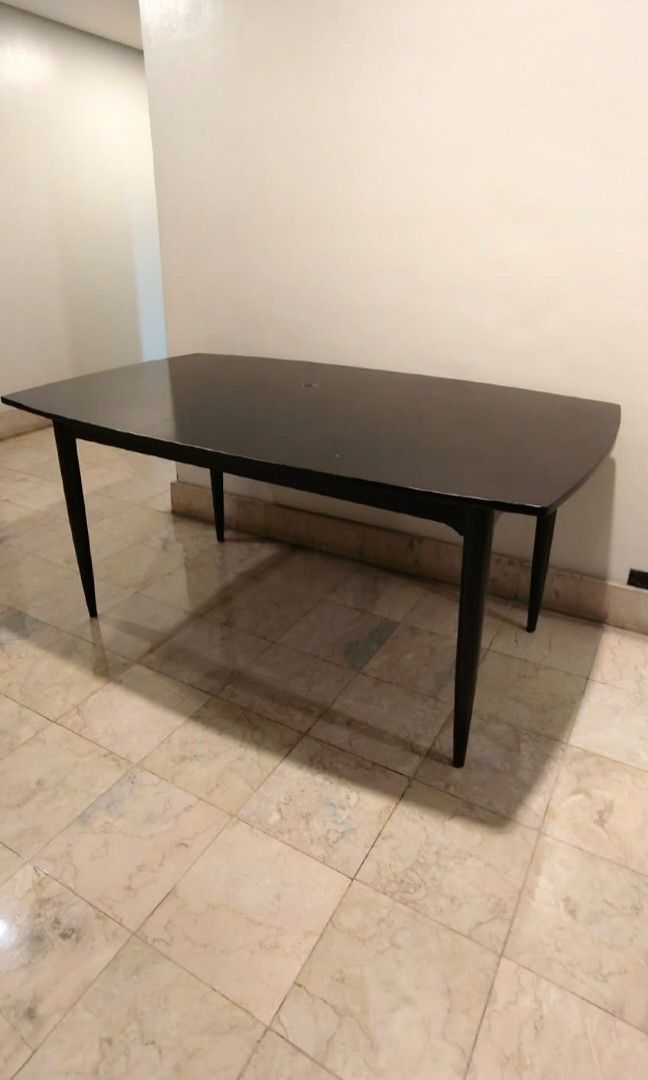 Black Dining Table 6 seaters (Category: Tables & Sets) located in Taguig. Submitted by thrifthub.ph (Listing ID 1461604549, Image 2). Description: Condo Pull-out! Need to disposed ASAP!!.
