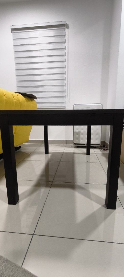 Black Extendable Dining Table (Category: Tables & Sets) located in Kuala Lumpur. Submitted by gentlewhale_f5b0fd (Listing ID 1462354763, Image 2). Description: IKEA BJURSTA Extendable Dining Table (Meja Makan) – Good Condition Meja makan IKEA BJURSTA (boleh dipanjangkan/extendable) untuk dijual sebab nak clear space. Condition mantap, mechanism sliding berjalan lancar. Ada tempat simpan panel extra kat bawah meja so jimat ruang. • Harga: RM 480 (