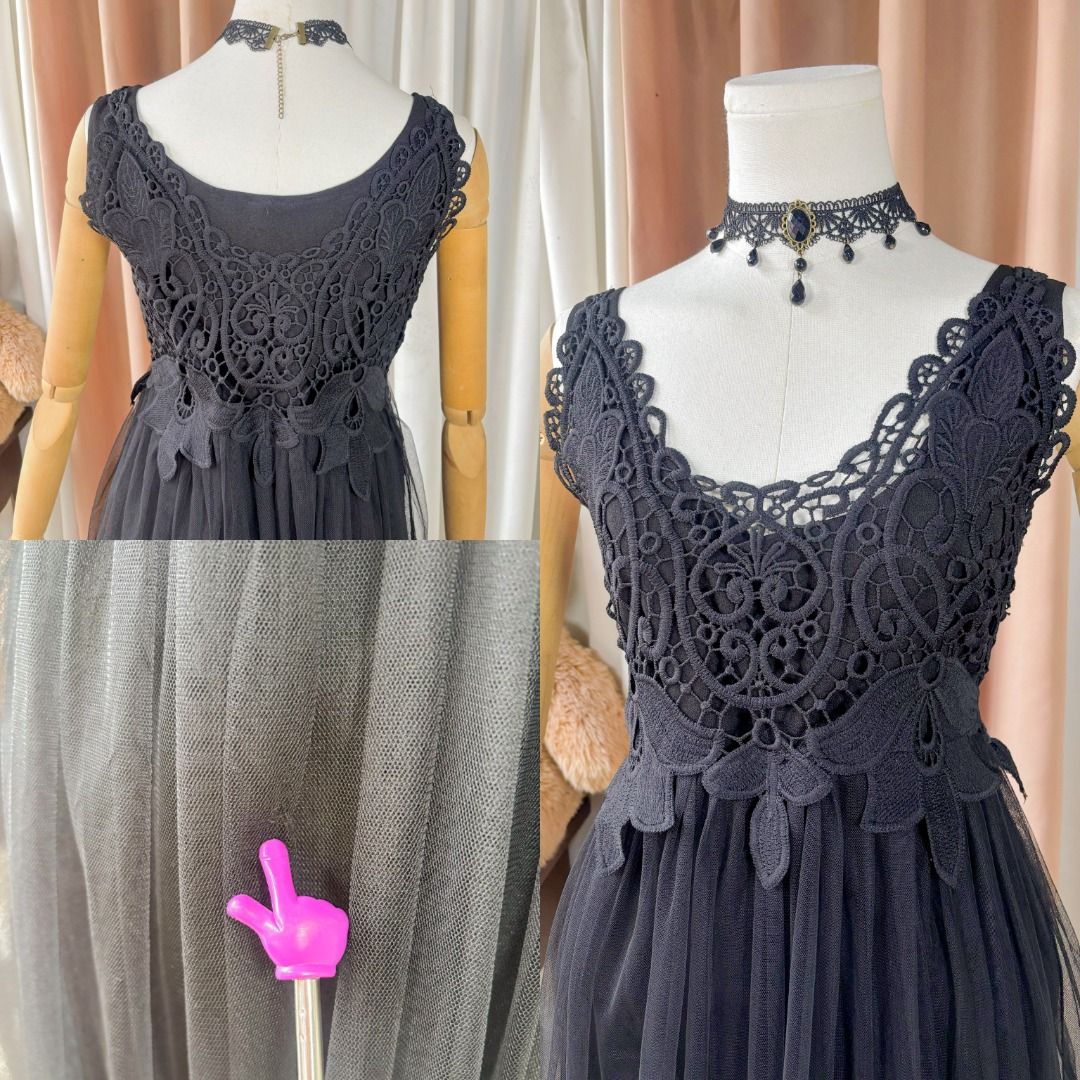 Black Lace Tulle Dress (Category: Dresses) located in General Trias. Submitted by Ashantyscollezion (Listing ID 1462345747, Image 2). Description: ✏️𝘒𝘪𝘯𝘥𝘭𝘺 𝘕𝘰𝘵𝘦: - 𝘗𝘭𝘦𝘢𝘴𝘦 𝘤𝘩𝘦𝘤𝘬 𝘢𝘭𝘭 𝘥𝘦𝘵𝘢𝘪𝘭𝘴 𝘪𝘯 𝘵𝘩𝘦 𝘤𝘢𝘱𝘵𝘪𝘰𝘯𝘴. - 𝘋𝘪𝘮𝘦𝘯𝘴𝘪𝘰𝘯𝘴 𝘢𝘭𝘳𝘦𝘢𝘥𝘺 𝘰𝘯 𝘵𝘩𝘦 𝘱𝘩𝘰𝘵𝘰. -𝘱𝘦𝘵𝘵𝘪𝘤𝘰𝘢𝘵, 𝘳𝘪𝘣𝘣𝘰𝘯 𝘢𝘯𝘥 𝘰𝘵𝘩𝘦𝘳 𝘴𝘵𝘺𝘭𝘪𝘯𝘨 𝘪𝘵𝘦𝘮𝘴 𝘢𝘳𝘦 𝘯𝘰𝘵 𝘪𝘯𝘤𝘭𝘶𝘥𝘦𝘥. 𝘍𝘰𝘳 𝘧𝘭𝘢𝘸𝘴 𝘢𝘯𝘥 𝘰�