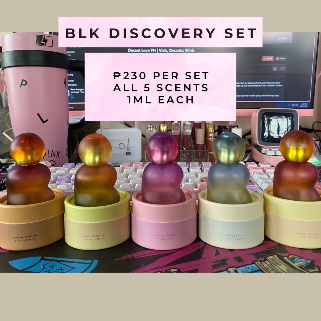 BLK Discover Set Decant (Category: Fragrance & Deodorants) located in Angeles City. Submitted by szyszy0811 (Listing ID 1462432819, Image 1). Description: 1ml x 5 scents.