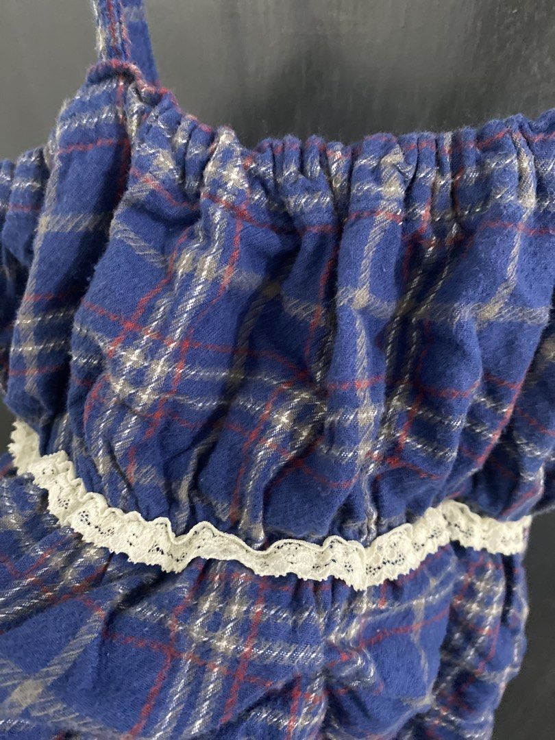 Blue Gingham Ruffle Cami Top (Category: Others Tops) located in Manila. Submitted by cieedeclutters (Listing ID 1462343046, Image 2). Description: Can fit small to med Good condition.