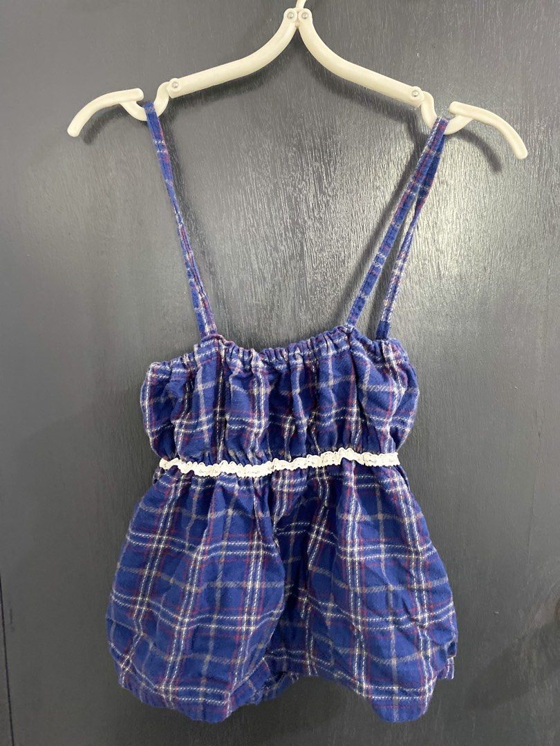 Blue Gingham Ruffle Cami Top (Category: Others Tops) located in Manila. Submitted by cieedeclutters (Listing ID 1462343046, Image 1). Description: Can fit small to med Good condition.