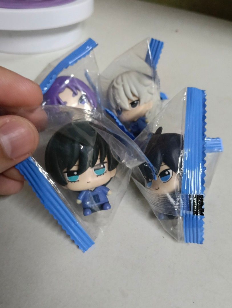 [SET] BLUE LOCK, TINY SITTING MASCOT FIGURE (Category: Designer & Blind Box Toys) located in Manila. Submitted by dahdaaa (Listing ID 1462408552, Image 2). Description: ↛ Condition: Mint in Plastic ↛ can provide any proofs ↛ MOP: Cash/Gcash ↛ MOD: LBC, Lalamove, J&T or Pick up ↛ MEET UP: SM Sta.Mesa/Quiapo Church/Savemore Nagtahan/Vicente Cruz, España Blvd ↛ LOC: Sampaloc/Quiapo, Manila.