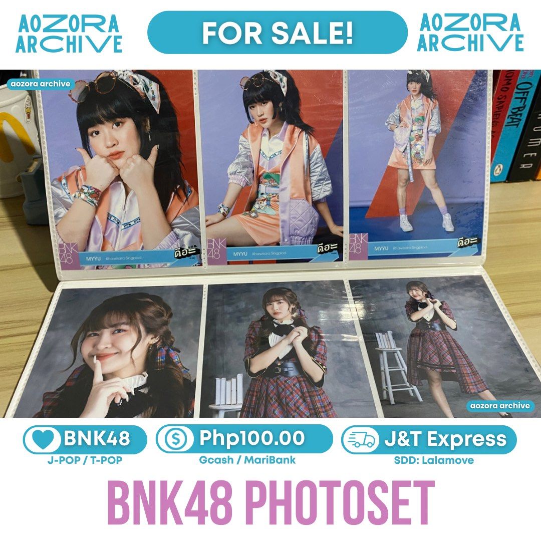 [BNK48] Photoset (3 Pieces per Set) (Category: K-Wave Merchandise) located in Cavite. Submitted by aozora.archive (Listing ID 1462366352, Image 1). Description: ── .✦ BNK48 Photoset ⤷ ゛Price: P100.00 +lsf ˎˊ˗ 🗒️: Comes with Act C, Act H, Act F — ⤷ ゛[🚛] Mode of Delivery ˎˊ˗ ⤷ ゛J&T Express / Lalamove ˎˊ˗ ⤷ ゛[💸] Mode of Delivery ˎˊ˗ ⤷ ゛GCash / MariBankˎˊ˗ ⋮ ⌗ ┆Ships every Saturday/Sunday — Don’t hesitate to message us for more details! You may al