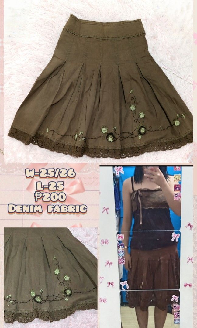 Brown midi skirt (Category: Skirts) located in Mabalacat. Submitted by unboxasmr_stuff (Listing ID 1462273194, Image 1). Description: With 2 extra freebies 𐙚MOP: GCASH 𐙚MOD: J&T 𐙚No rush shipping 𐙚Product color may be lighter or darker in actual due to lighting/photography. 𐙚no deleting of comments 𐙚all items are preloved, so please manage your expectations 𐙚No refund or cancelations on orders! 𐙚No COD Loc📍: Mabalacat City, Pampanga.