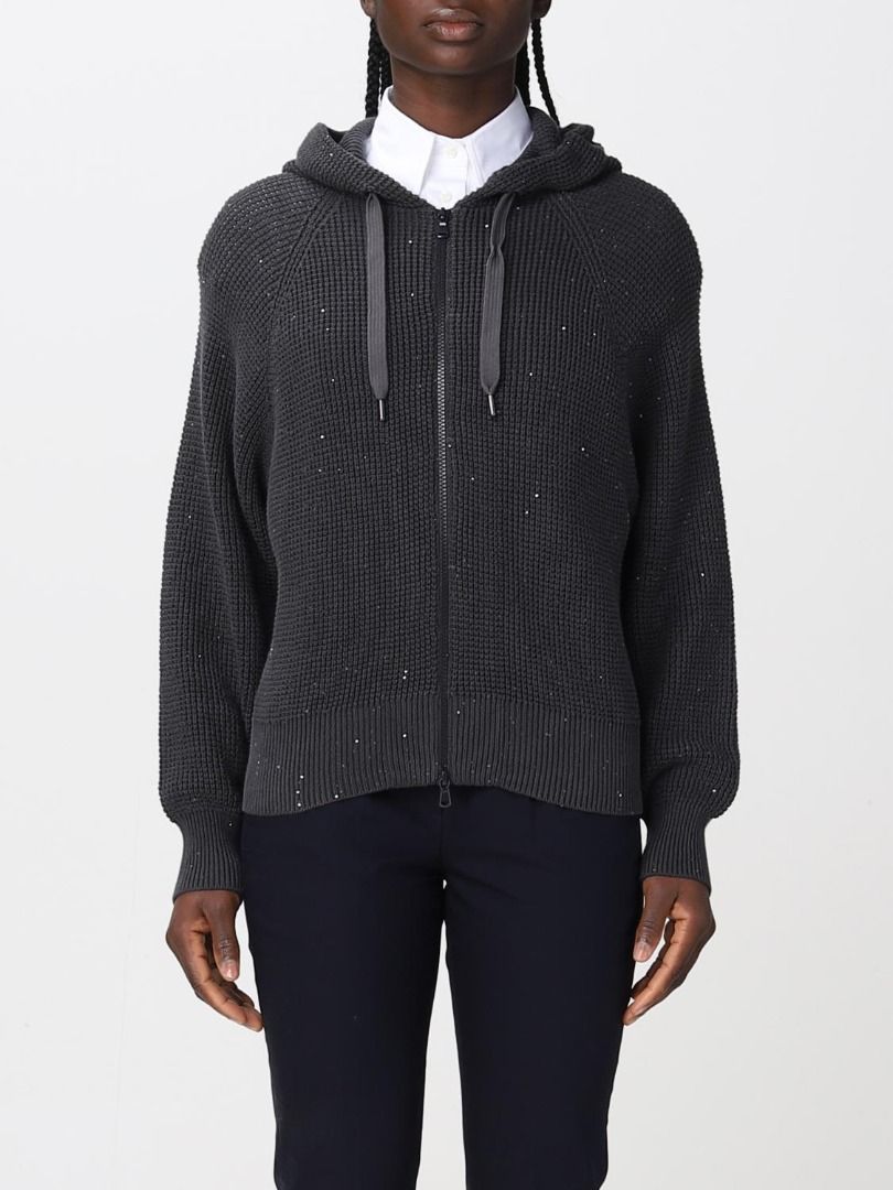 Brunello Cucinelli Micro Paillette Waffle Knit S/M (Category: Coats, Jackets and Outerwear) located in Antipolo. Submitted by bentakahitanoano (Listing ID 1462380105, Image 1). Description: Brunello Cucinelli Micro Paillette Waffle Knit Zip-Up Hoodie Still in good shape Best fit small medium Pit to pit 24 Length 23 .