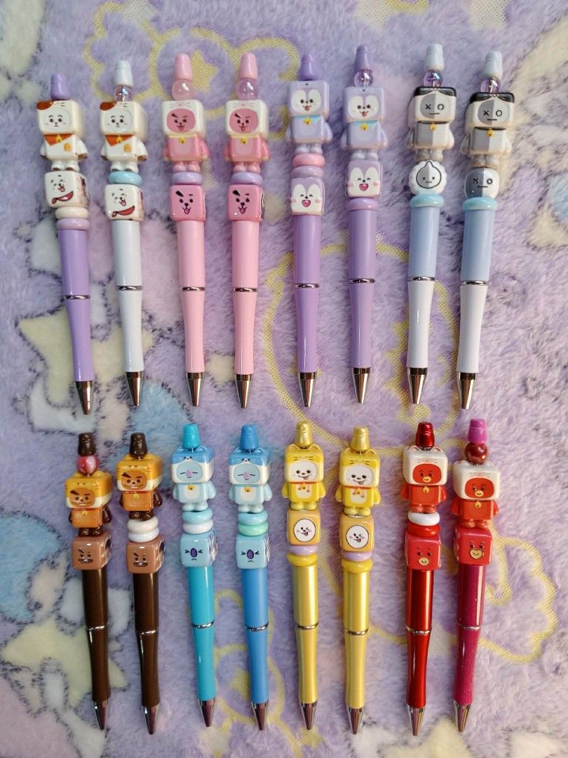 BT21 CUSTOM MADE PEN BTS CHARACTERS (Category: Stationery & School Supplies) located in Quezon City. Submitted by 4_leaf_clover (Listing ID 1462286171, Image 1). Description: DM FOR AVAILABILITY SOME DESIGNS ARE ON-HAND, SOME BEADS HAS TO BE ORDER. P350/each LOC. BULACAN/ SDD - JNT DM.