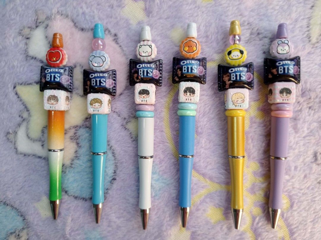 BT21 CUSTOM MADE PEN BTS CHARACTERS (Category: Stationery & School Supplies) located in Quezon City. Submitted by 4_leaf_clover (Listing ID 1462286171, Image 2). Description: DM FOR AVAILABILITY SOME DESIGNS ARE ON-HAND, SOME BEADS HAS TO BE ORDER. P350/each LOC. BULACAN/ SDD - JNT DM.