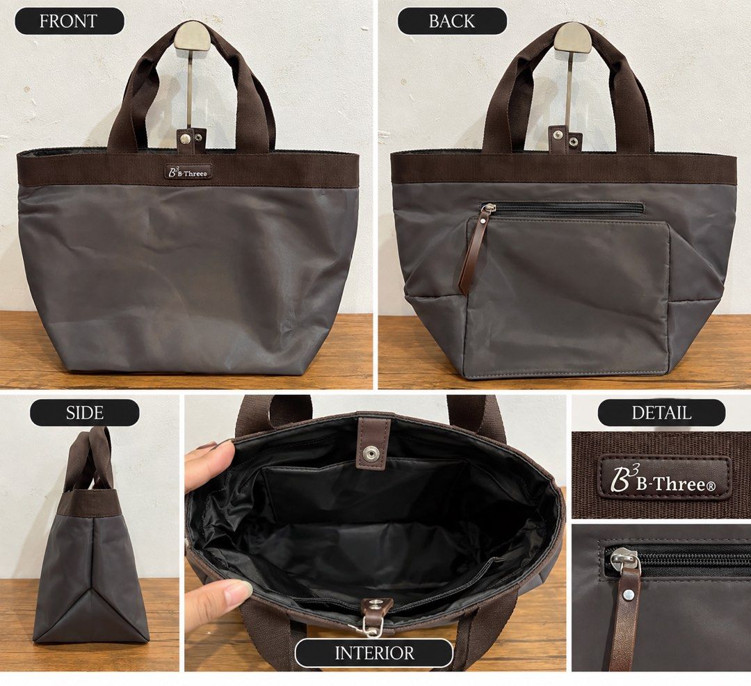 B-Three dark nylon tote bag L11 x W17 (Category: Tote Bags) located in San Fernando. Submitted by japansurpluselyu (Listing ID 1462411521, Image 1). Description: .