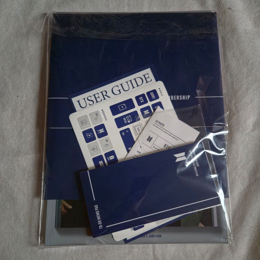 BTS 8th term ARMY Membership KIT (Office Life Concept) (Category: K-Wave Merchandise) located in Quezon City. Submitted by bravewaters (Listing ID 1462320672, Image 3). Description: Complete inclusions except membership card In mint condition Inclusions: FILE RACK 1SET : Paper ARMY.ZIP 1PC : Paper POSTER 1PC : Paper PHOTO CARD 7PCS : Paper ID PHOTO 7PCS & PACKAGE 1PC : Paper KEYBOARD STICKER 1PC : Paper TO-DO MEMO PAD 1PC : Paper USER GUIDE 1PC :
