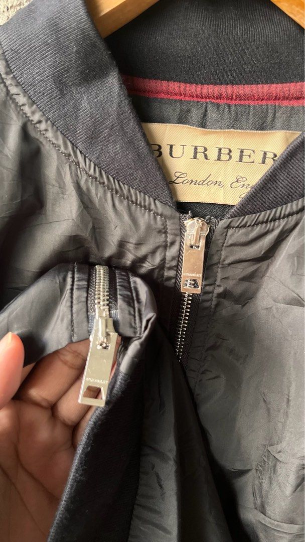 Burberry black bomber jacket (Category: Luxury Apparel) located in Cabuyao City. Submitted by kisyana (Listing ID 1462355681, Image 3). Description: .