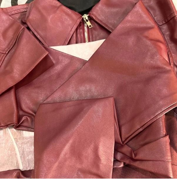 Burgundy Leather Jacket Butterfly Cut | SHEIN (Category: Coats, Jackets and Outerwear) located in Angeles City. Submitted by cyleen (Listing ID 1462363774, Image 3). Description: - Burgundy cropped jacket from COOLANE - Faux leather material - Zip-up front with collar - Perfect for styling with jeans or skirts - Ideal for night outs or casual wear Brandnew all have tags and in plastic still got from Shein Affiliate a lot of package from SHEIN Wit
