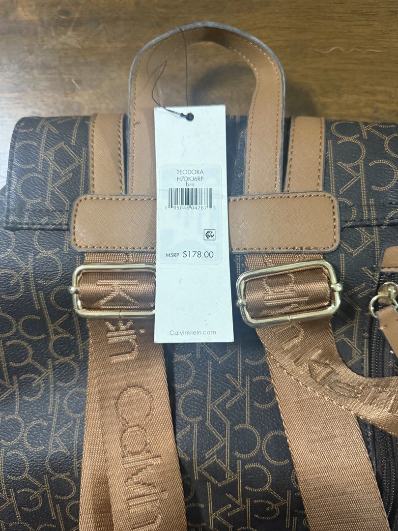 Calvin Klein Teodora Backpack Brown Monogram (Category: Backpacks) located in Taguig. Submitted by seller198 (Listing ID 1462417709, Image 3). Description: Original tag still attached..