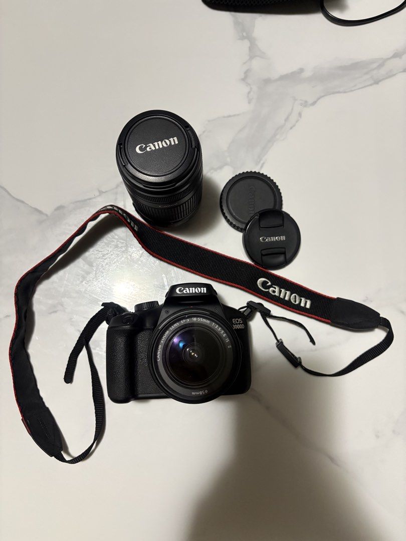 CANON EOS 3000D (Category: Cameras) located in Baguio. Submitted by ktlyncsn (Listing ID 1462363264, Image 1). Description: 📸 CANON EOS 3000D FOR SALE 📸 💰 Selling Price: ₱22,000 — Slightly Negotiable Selling my Canon EOS 3000D, perfect for beginners, students, events, travel, and photography! Inclusions: • Canon EOS 3000D camera + strap • Original 18–55mm lens • Extra 55–250mm lens • 64GB SD card • Original charger + battery • Camera bag ✨ Con