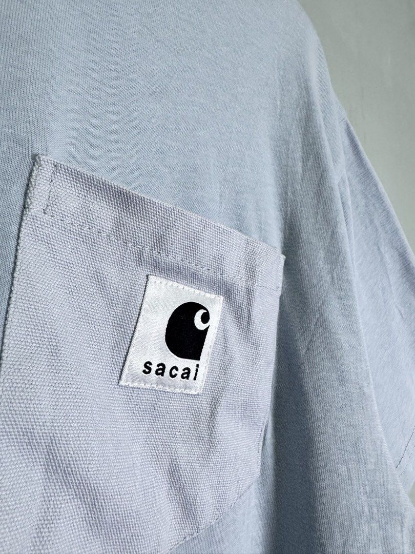 Carhartt x Sacai (Category: Tshirts & Polo Shirts ) located in Sipalay. Submitted by collidethrift (Listing ID 1462396815, Image 3). Description: Carhartt x Sacai Pocket Tee (Light Blue) Size Small fit Medium to Large Dimes 28 x 23 Good as new 1300 shipped.