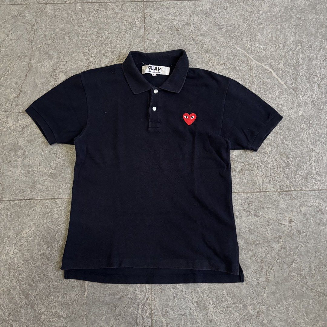 CDG PLAY POLO SHIRT (Category: Shirts) located in Bacolod City. Submitted by Hanap_ukay (Listing ID 1462292285, Image 1). Description: CDG PLAY POLO SHIRT Size: Small Very good condition 9/10 color rate 880.