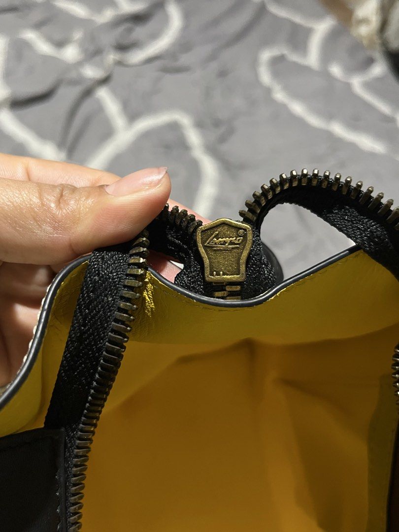 Celine (Category: Tote Bags) located in Del Monte. Submitted by honeyhavyier (Listing ID 1462263666, Image 3). Description: CELINE Luggage Micro Shopper Leather Suede Tote Bag Navy Beige Yellow Authentic .