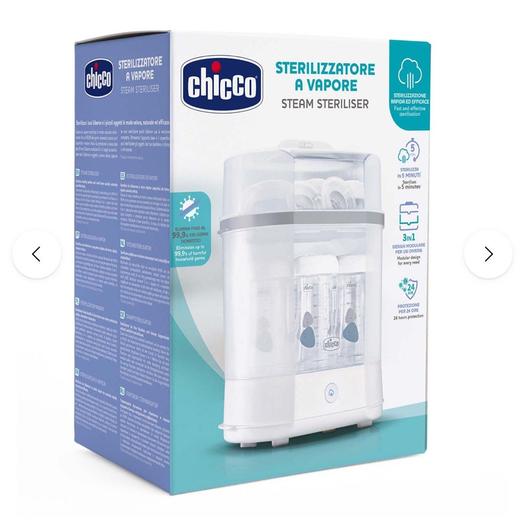 Chicco Steam Steriliser (Category: Breastfeeding & Bottle Feeding) located in Manila. Submitted by d3v1lj (Listing ID 1462371197, Image 3). Description: - Sterilizes in just 5 minutes - Features a versatile 3-in-1 modular design - Ideal for baby bottles, pacifiers, and other accessories RFS: BARELY USED NO BOX INCLUDED Bought for 2.5k.