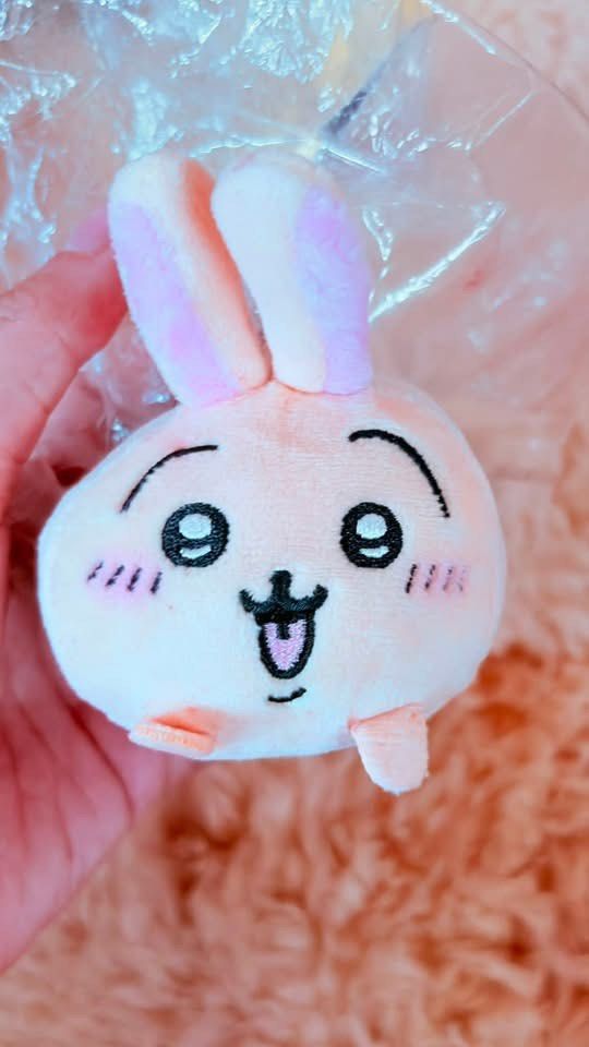 Chiikawa Usagi Plush Keychain (Category: Plushies & Soft Toys) located in Baguio. Submitted by izza_thrifty (Listing ID 1462301078, Image 2). Description: - Adorable Usagi plush toy from Chiikawa. - Features a convenient keychain attachment. - Super soft and squishy texture. - Perfect for decorating bags or as a small collectible. - Brand new with tag still attached. - Please note: there are some small marks on the plush..