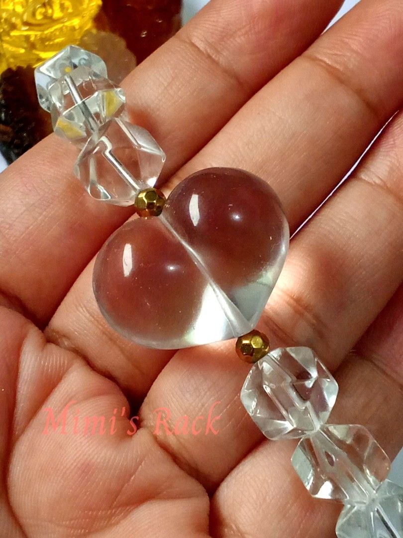 Clear Quartz Heart Bracelet (Category: Bracelets) located in Taguig. Submitted by mimisrack (Listing ID 1462427578, Image 2). Description: 🤍Elegant Clear Quartz bracelet featuring beautiful faceted silver-cut beads and a gorgeous Clear Quartz heart charm at the center. -The combination of crystal-clear quartz, sparkling facets, and the heart design gives this piece a clean, delicate and sophisticated look. ✨ 🤍 Clear Quartz is traditionally asso