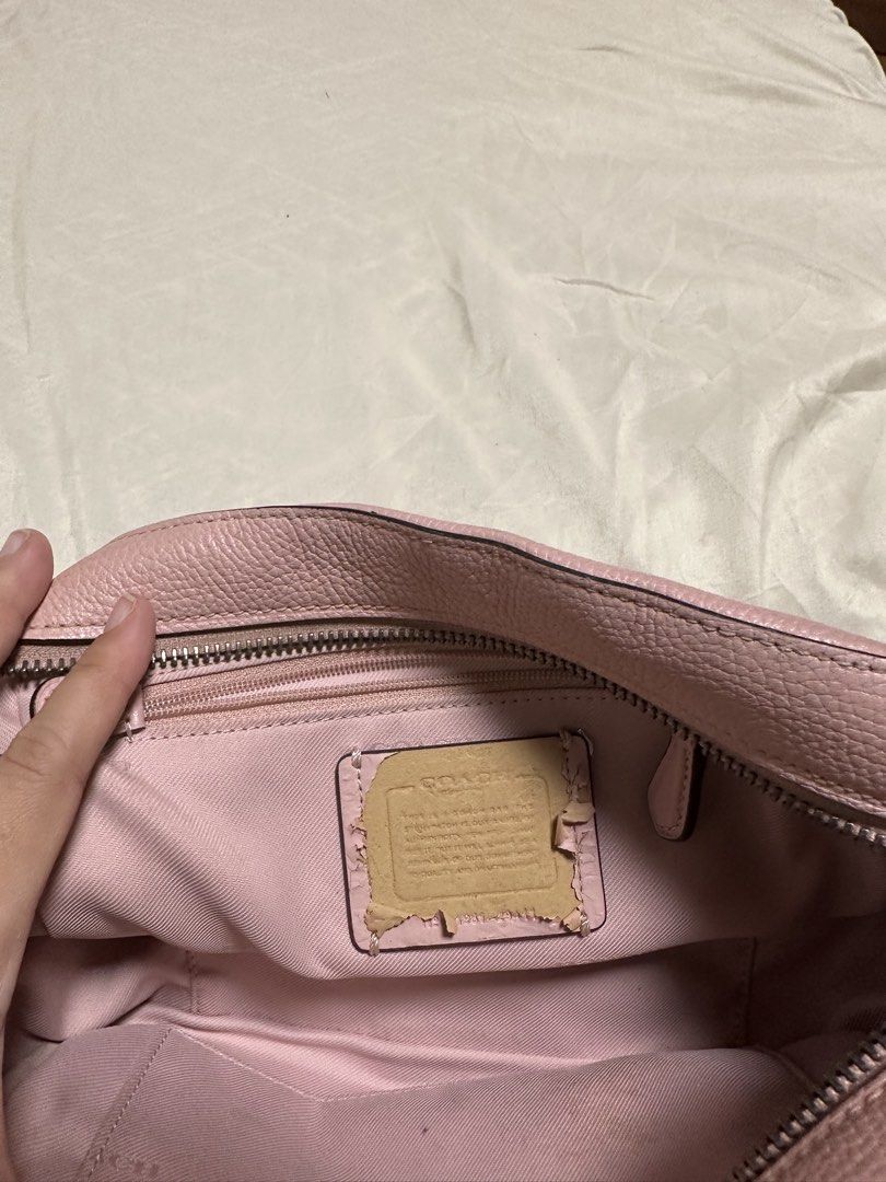 Coach Pink Pebbled Leather Crossbody Bag (Category: Cross-body Bags) located in Cotabato. Submitted by pawpaw1027 (Listing ID 1462363251, Image 2). Description: - Coach crossbody bag - Pretty pink pebbled leather - Zipper closure - Adjustable strap - Perfect everyday bag.