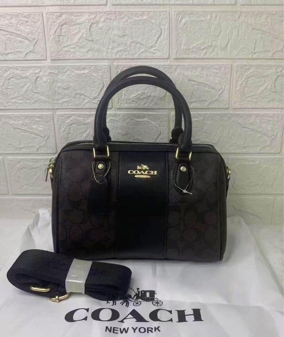 Coach Rowan Satchel Two way bag (Category: Cross-body Bags) located in Quezon City. Submitted by stuffs.hellyy (Listing ID 1462430725, Image 1). Description: smooth leather details and gold-tone hardware. 25cm Made in Vietnam 🇻🇳 .